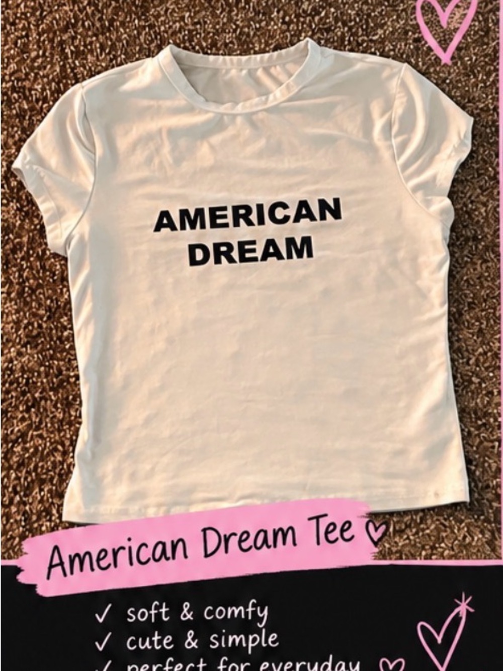 SHEIN White 'American Dream' Graphic Tee - Women